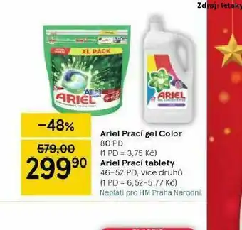 Tesco Ariel prací gel, tablety nabídka