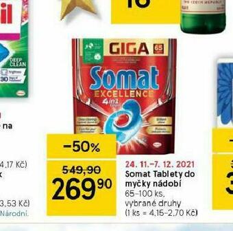 Tesco Somat tablety do myčky nabídka