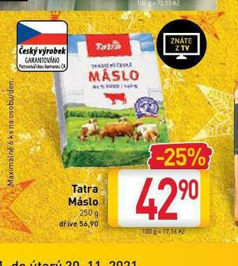 Billa Tatra máslo 250 g nabídka
