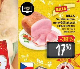 Billa Selská šunka nejvyšší jakosti nabídka