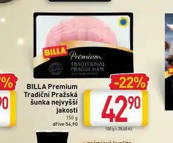 Billa Billa premium tradiční šunka pražská nabídka