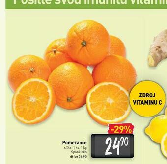Billa Pomeranče nabídka