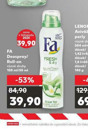 Kaufland Fa deospray / roll-on nabídka