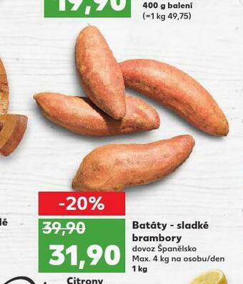 Kaufland Batáty - sladké brambory nabídka