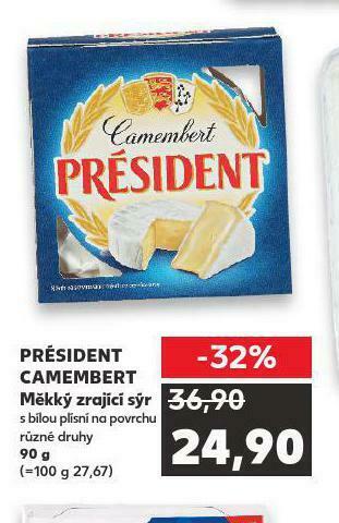 Kaufland Président camembert nabídka