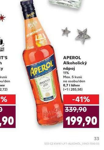 Kaufland Aperol alkoholický nápoj nabídka