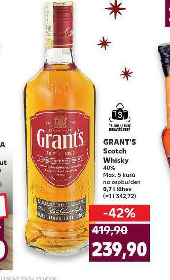 Kaufland Grant´s scotch whisky nabídka