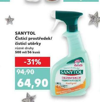 Kaufland Sanytol čistící prostředek, čistící utěrky nabídka
