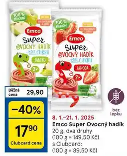 Tesco Emco Super Ovocný hadík, 20 g nabídka