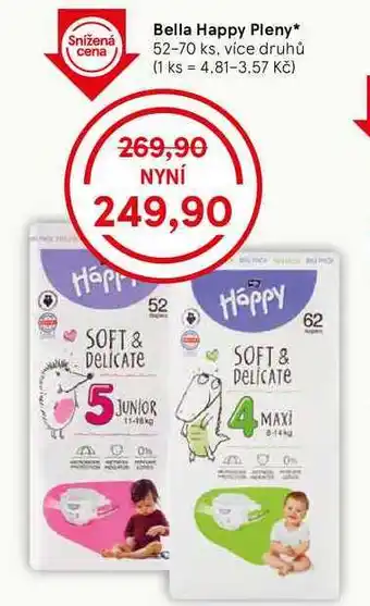 Tesco Bella Happy Pleny, 52-70 ks, více druhů nabídka