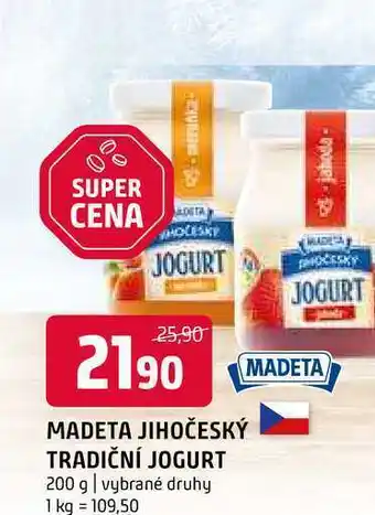 Terno Madeta Jihočeský tradiční jogurt 200g, vybrané druhy nabídka