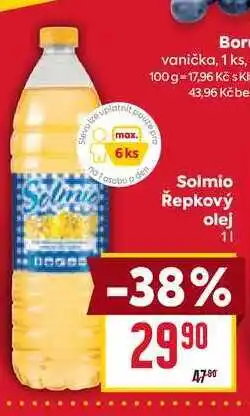 Billa Solmio Řepkový olej 1l nabídka