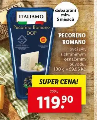 Lidl Pecorino romano nabídka