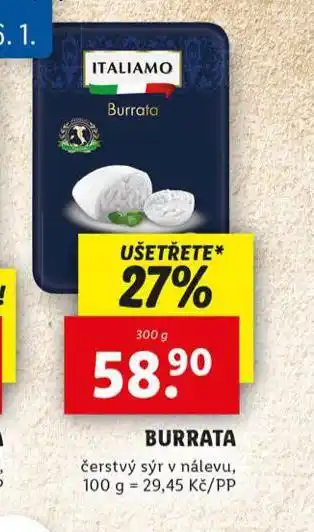 Lidl Burrata nabídka