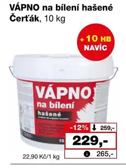 Ráj drogerie VÁPNO na bílení hašené Čerťák nabídka