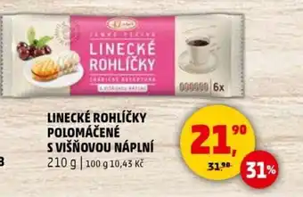 Penny Market Linecké rohlíčky polomáčené s višňovou náplní nabídka