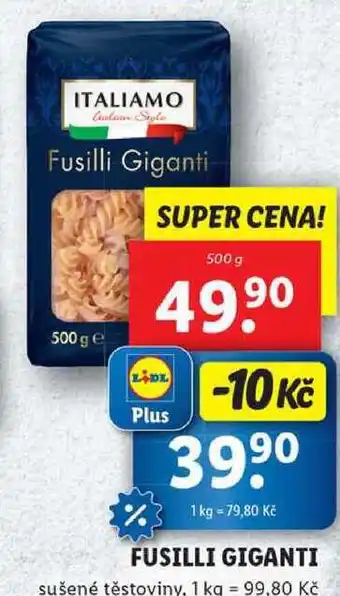 Lidl FUSILLI GIGANTI, 500 g nabídka