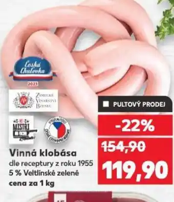 Kaufland Vinná klobása nabídka