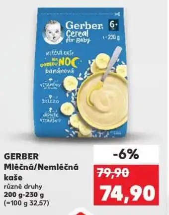 Kaufland GERBER Mléčná/Nemléčná kaše nabídka