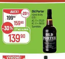 Globus Old porter nabídka