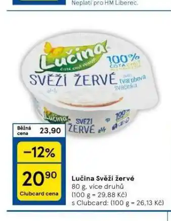 Tesco Lučina svěží žervé nabídka