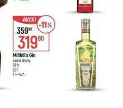 Globus Millhill´s gin nabídka