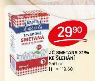 Flop JČ SMETANA 31% KE ŠLEHÁNÍ 250 ml nabídka