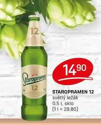 Flop STAROPRAMEN 12 světlý ležák 0,5l nabídka