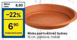 Tesco Miska pod květináč Sydney 15 cm, plastová, hnědá nabídka