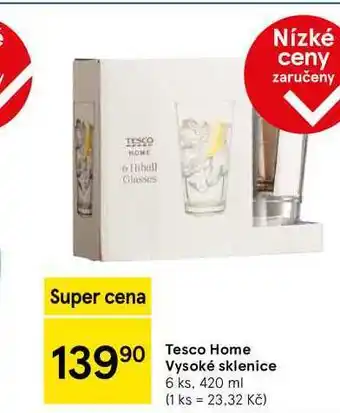 Tesco Tesco Home Vysoké sklenice, 6 ks, 420 ml nabídka