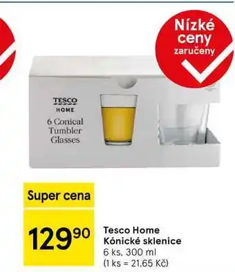 Tesco Tesco Home Kónické sklenice, 6 ks, 300 ml nabídka