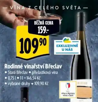 Albert Rodinné vinařství Břeclav nabídka