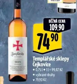 Albert Templářské sklepy Čejkovice nabídka