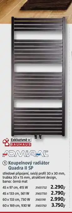 Bauhaus Koupelnový radiátor Quadra II SP nabídka