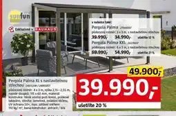 Bauhaus Pergola Palma XL s nastavitelnou střechou 24815338/24905831 nabídka