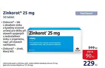 Benu ZinkorotⓇ 25 mg nabídka