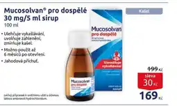 Benu MucosolvanⓇ pro dospělé 30 mg/5 ml sirup nabídka