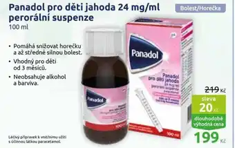 Benu Panadol pro děti jahoda 24 mg/ml perorální suspenze nabídka