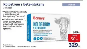 Benu Kolostrum s beta-glukany 30 kapslí nabídka