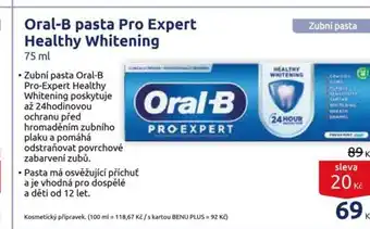 Benu Oral-B pasta Pro Expert Healthy Whitening nabídka