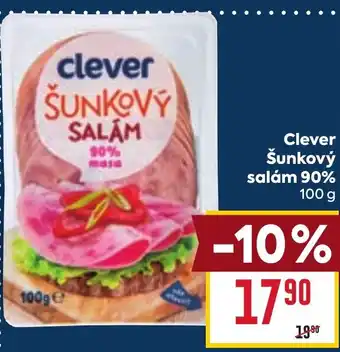Billa Clever Šunkový salám 90% nabídka