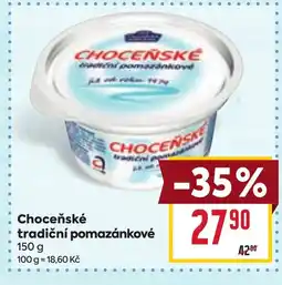 Billa Choceňské tradiční pomazánkové nabídka