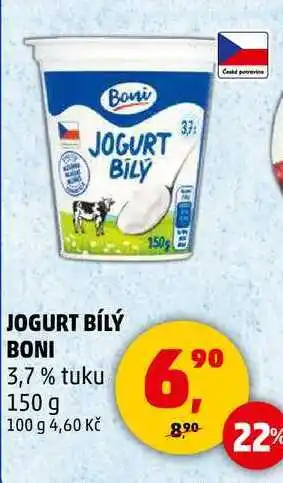 Penny Market JOGURT BÍLÝ BONI 3,7% tuku, 150 g nabídka