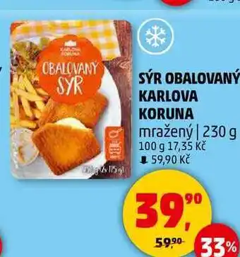 Penny Market SÝR OBALOVANÝ KARLOVA KORUNA mražený, 230 g nabídka