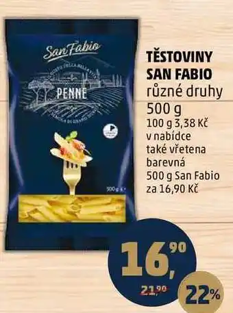 Penny Market TĚSTOVINY SAN FABIO různé druhy, 500 g nabídka