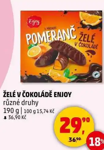 Penny Market ŽELÉ V ČOKOLÁDĚ ENJOY různé druhy, 190 g nabídka