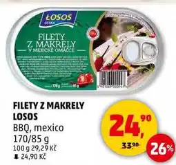 Penny Market FILETY Z MAKRELY LOSOS BBQ, mexico, 170/85 g nabídka