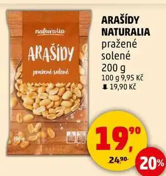 Penny Market ARAŠÍDY NATURALIA pražené solené, 200 g nabídka