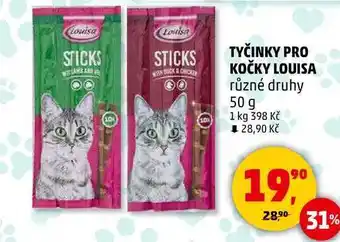 Penny Market TYČINKY PRO KOČKY LOUISA různé druhy, 50 g nabídka