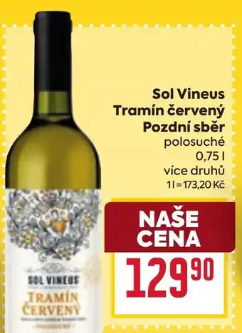 Billa Sol Vineus Tramín červený Pozdní sběr nabídka